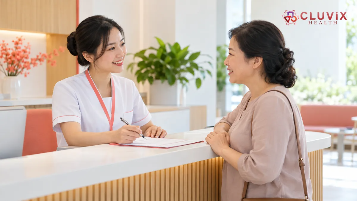 lễ tân hỏi khách biết đến phòng khám qua đâu tại quầy