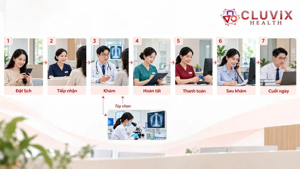 Bảy bước triển khai luồng công việc từ đặt lịch đến kiểm tra cuối ngày