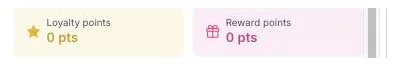 The Loyalty points and Reward points boxes
