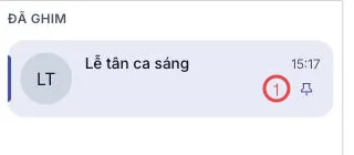 Nhóm ĐÃ GHIM với nút ghim được đánh số