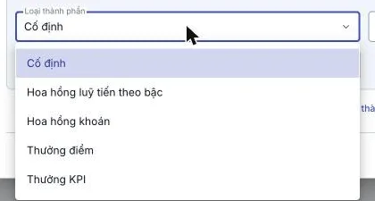 Danh sách loại thành phần
