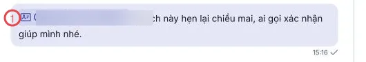 Tin nhắn có thẻ khách hàng (người bệnh)