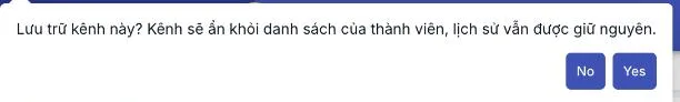 Hộp xác nhận lưu trữ kênh