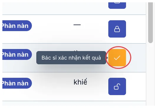 Cụm nút trên dòng khiếu nại, khoanh đỏ nút dấu tích màu vàng